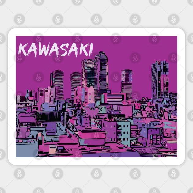 Kawasaki - Japanese City Pop Aesthetic Magnet by Lakeric